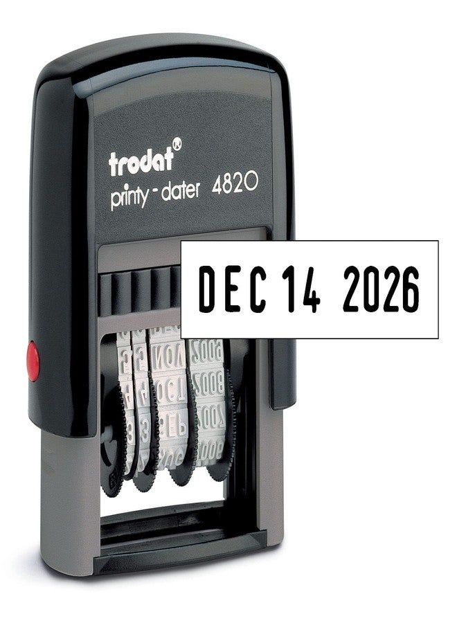 Trodat Printy 4820 Date Stamp, Self-Inking Stamp for Professional and Personal Applications, 3/8” x 1-¼”, Eco-Friendly Climate Neutral Product (Black) - Image 1